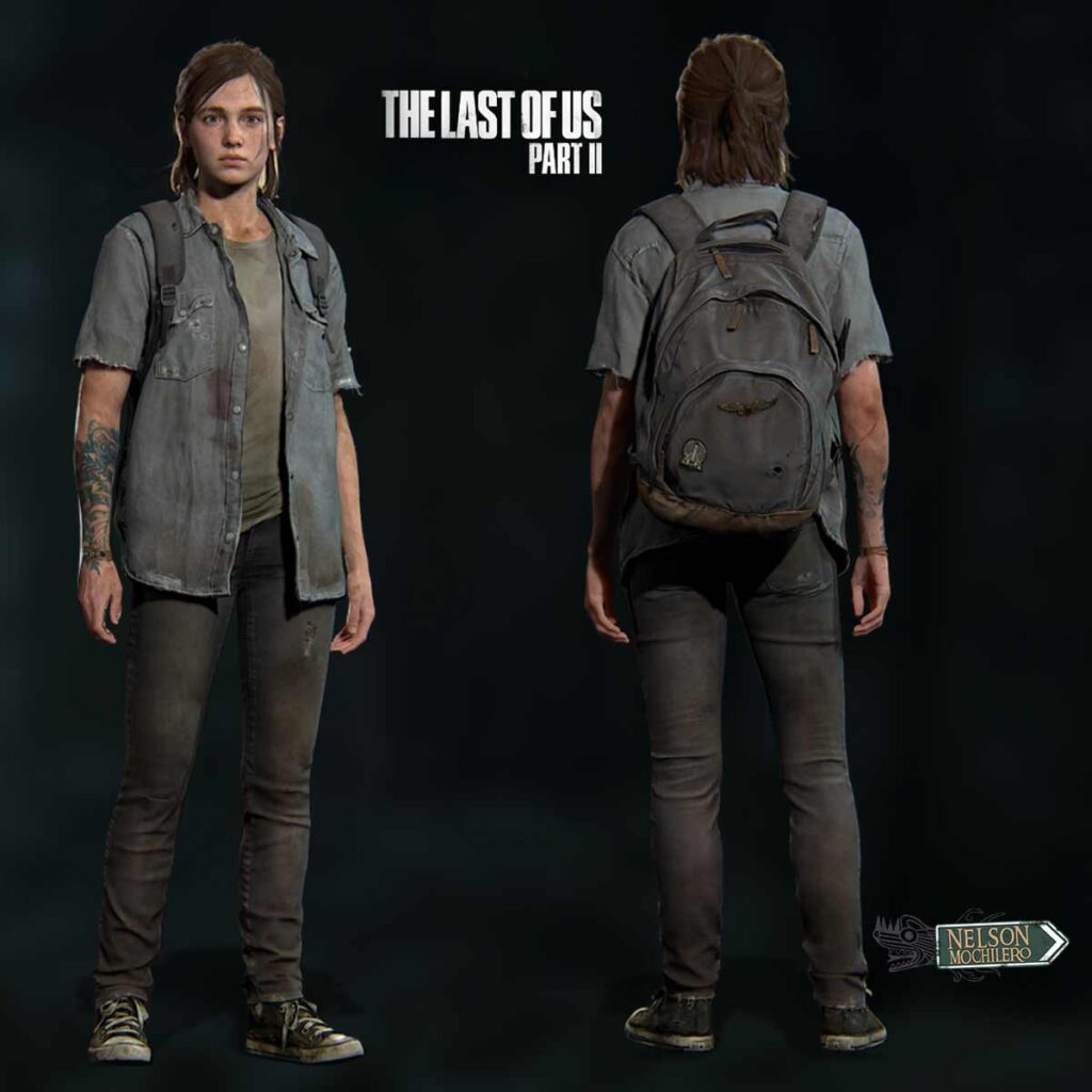 Ellie portando mochila superviviente - The Last of Us II